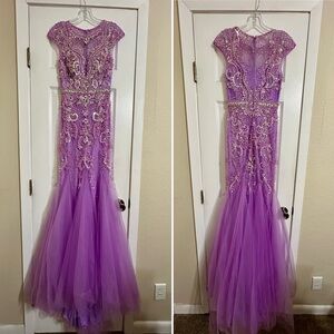 Johnathan Kayne Dress Size 0, Lavender Fitted, Mermaid Style